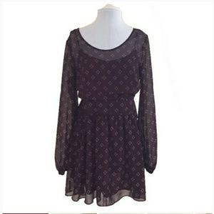 Free People Bohemian long-sleeve sheer dress